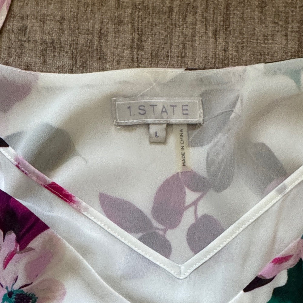 1. State Floral Camisole in Pink and Green - Picture 2 of 3